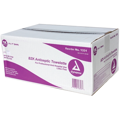BZK Antiseptic Towelettes 1000 Pack