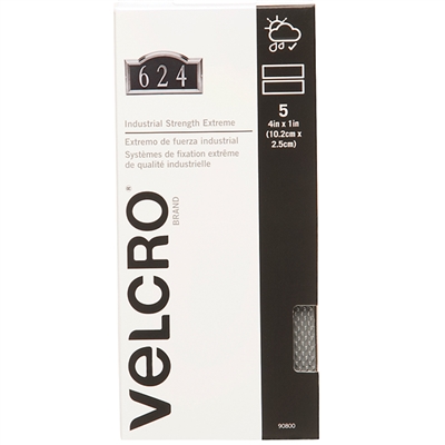 VELCRO Brand Self Adhesive Fastener - Titanium - 1" x4"