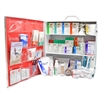 This class A metal cabinet is filled with all the products that you would need in the case of an emergency in the workplace.