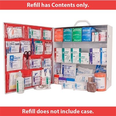 Components of Class B First Aid Kit Refill showing bandages and splints