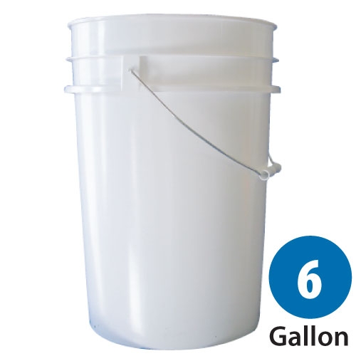 6-Gallon 90mil White Food Grade Plastic Pail for Emergency Storage