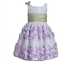 BONNIE JEAN NEW GIRLS WHITE DRESS WITH LAVENDER ROSETTES 4-6x