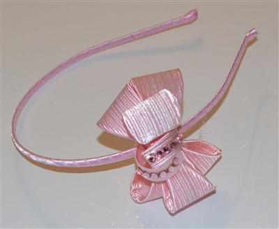 Structured bow headband with Rhinestones