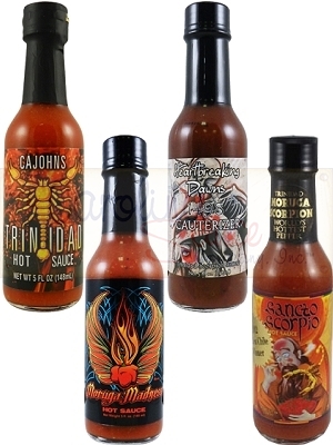 Hottest Trinidad Scorpion and Moruga Hot Sauces 4 Pack