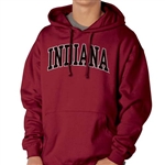 "Peerless" Arched INDIANA Crimson Team Color Sueded Hooded Sweatshirt from Ouray