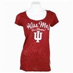 Women's ADIDAS Crimson "Kiss Me" Burnout T-Shirt