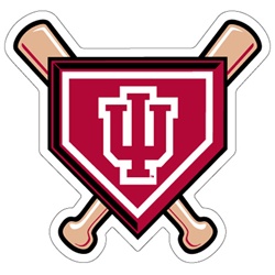 Indiana Baseball "Crossed Bats" 5" Magnet