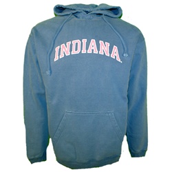 Blue Jean Pigment Dyed INDIANA Hoodie with Pink Letters