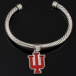 Indiana Hoosiers Rope Style Bracelet with IU Charm and Faux Crystals