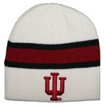 Indiana White Striped "Stinger" Knit Beanie from Colosseum