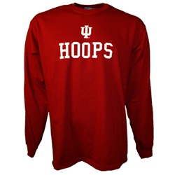 LONGSLEEVE Crimson Indiana Basketball HOOPS T-Shirt