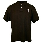 Black Indiana Hoosiers "IU" Interlock Pique Golf Shirt