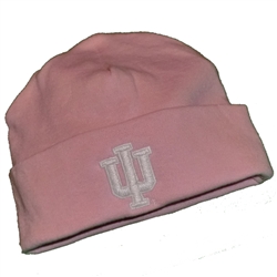 Infant "IU" Pink Cuffed Cotton Beanie from Top of the World