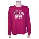LONGSLEEVE Garment Washed Pink Ladies Indiana Athletics T-Shirt