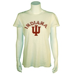 Women's "Wildfire" White Slub Cotton Indiana Hoosiers T-Shirt from Colosseum