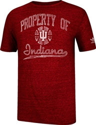 ADIDAS Heathered Crimson INDIANA "IU Old Timer Basketball" Short Sleeved T-Shirt