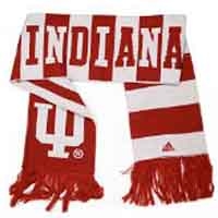 ADIDAS Crimson and White Striped Indiana Hoosiers Scarf