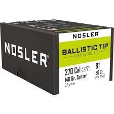 270 Cal Nosler Ballistic Tip Hunting Spitzer 140gr. 100ct.