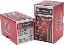 25 Cal Hornady Interlock 117gr RN 100ct