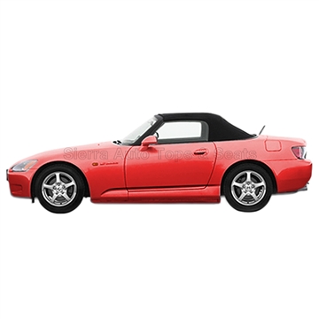 2000-2001 Honda S2000 Convertible Top - Black Cloth, Plastic Window