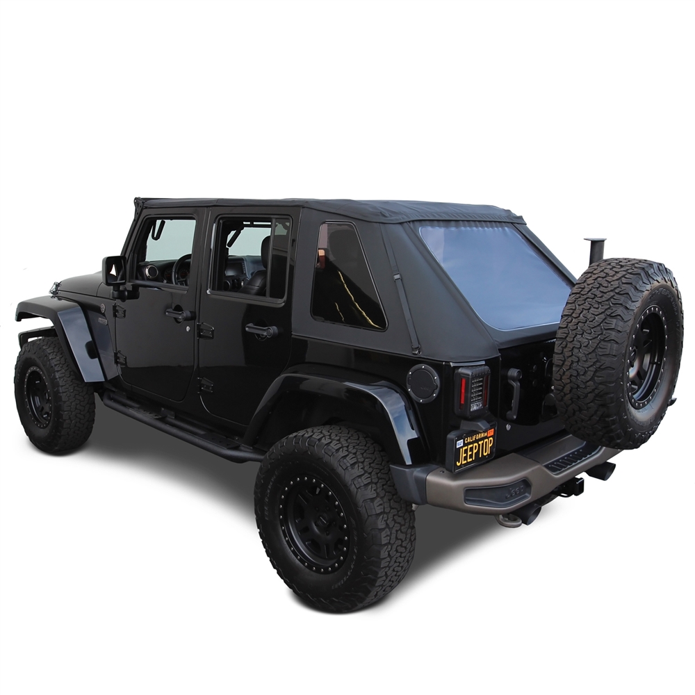 Sierra Offroad 2007-2018 Jeep Wrangler 4DR, Frameless JK Soft Top, 40 mil  Press Polish Windows