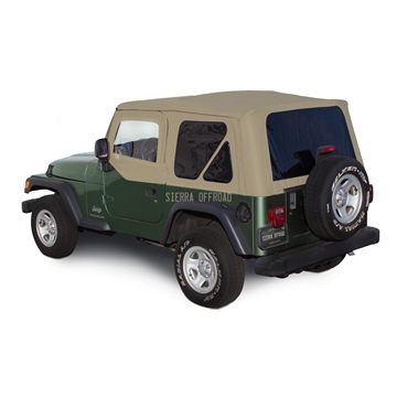 Sierra Offroad TJ Wrangler Soft Top: Camel Twill Vinyl