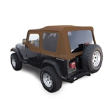 Sierra Offroad Jeep Wrangler YJ Soft Top 88-95 in Spice Denim, Tinted Windows, Upper Doors