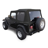 Sierra Offroad Jeep Wrangler YJ Soft Top in Black Sailcloth, Tinted Windows, Upper Doors