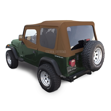 Sierra Offroad Jeep Wrangler YJ Soft Top in Spice Sailcloth, Tinted Windows, Upper Doors