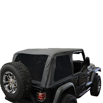 1997-2006 TJ Jeep Wrangler Black Soft Top Convertible Kit
