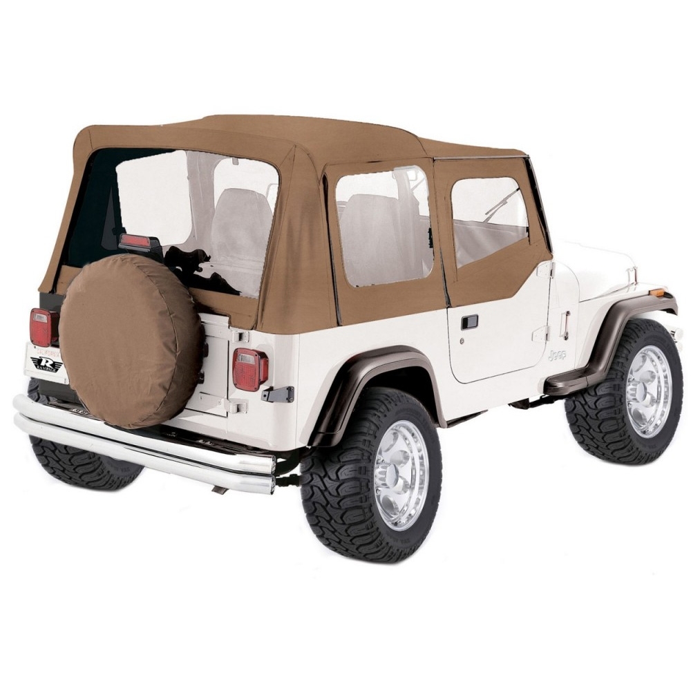 Jeep Wrangler Convertible Soft Top w/ Windows - Tan 1988-1995