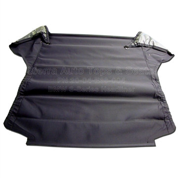 BMW E36 Headliner, Charcoal, 3 Tube, 3/4 Length Front Heat-seal with Plastic on both sides | Auto Tops Direct