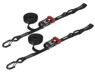 Speedstrap 1" x 15' Ratchet Tie Down w/Snap 'S' Hooks & Soft Tie, 2 PACK