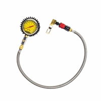 Power Tank Pressure Gauge, Liquid filled, Clip-on chuck, Bleeder Button, 160 PSI