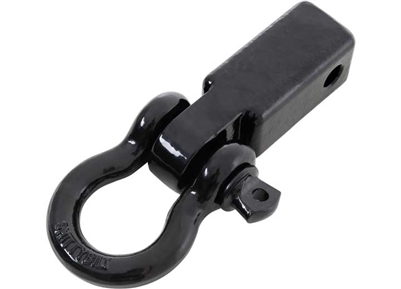 Smittybilt 2" Recovery Receiver with 3/4" D-Ring Bow Shackle, 4.75 Ton Rating, BLACK