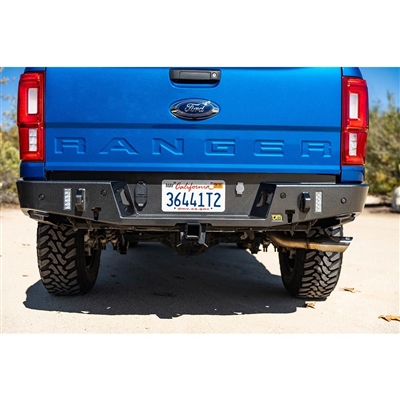 TJM Heavy-Duty Rear Protection Bumper for '19+ Ford Rangers, Black Steel