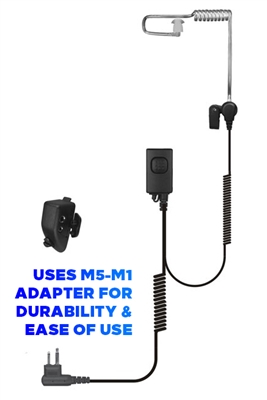 Sentinel LE Coiled Tube Earpiece compatible with Motorola M5 Multi-pin two-way radio