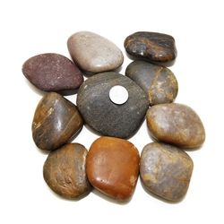30 lbs Mix Color Polished River Pebble Stone 3"-4"