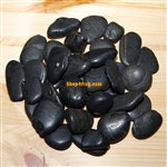 30 lbs Black Polished River Pebble Stone 1"-1.5"