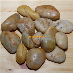 30 lbs Yellow Polished River Pebble Stone 2"-3"