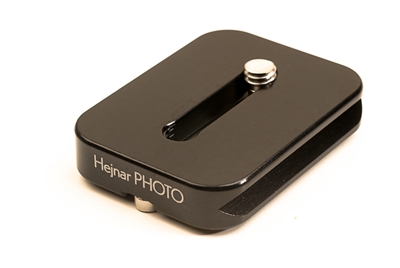 2.00 inch Arca-Swiss compatible double-dovetail plate with parallel mounting slot and captive screw.
