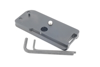 Canon R5 Mark II Camera Arca-Swiss replacement plate D075 with QD strap socket and vent cutout