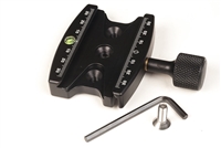3.25 Inch Arca-Type Quick Release Clamp with Integrated Bubble Level and Long Black Knob