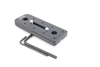 4.00 inch Arca-Swiss compatible double-dovetail lens plate featuring two QD sockets machined directly into the plate body. Ridge is optional and not included.