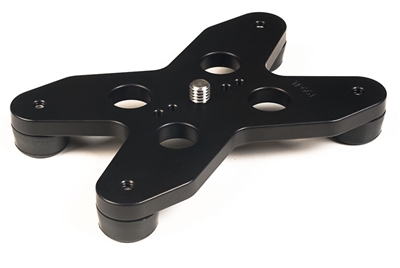 Professional aluminum Table Pod Low Pod Mount for heavy camera gear with five mounting locations and rubber feet