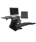 Health Postures Taksmate Executive Desktop Electric Sit Stand Workstation- with copy holders and keyboard tray