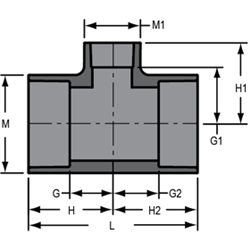 1-1/2X1" PVC REDUCING TEE SOC SCH80