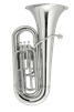 John Packer New improved model Bb Tuba - mini 3 valve - silver plated