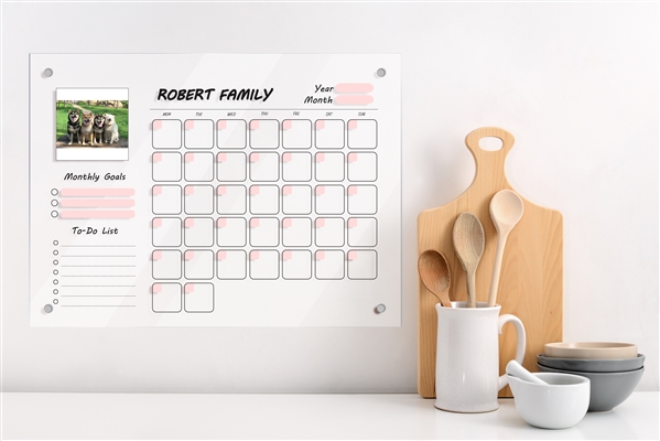 Family Monthly Planner Acrylic Dry Erase Board