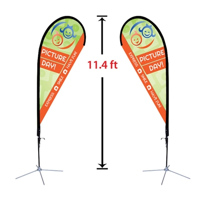 Replacement 33" x 91" Medium Double-Sided Tear Drop Flag